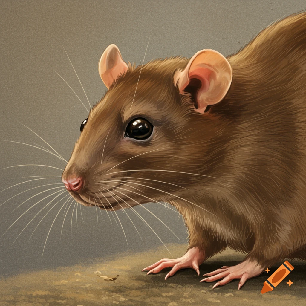 Close-up portrait of a brown rat.