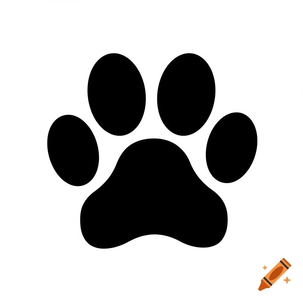 Black dog paw print silhouette.