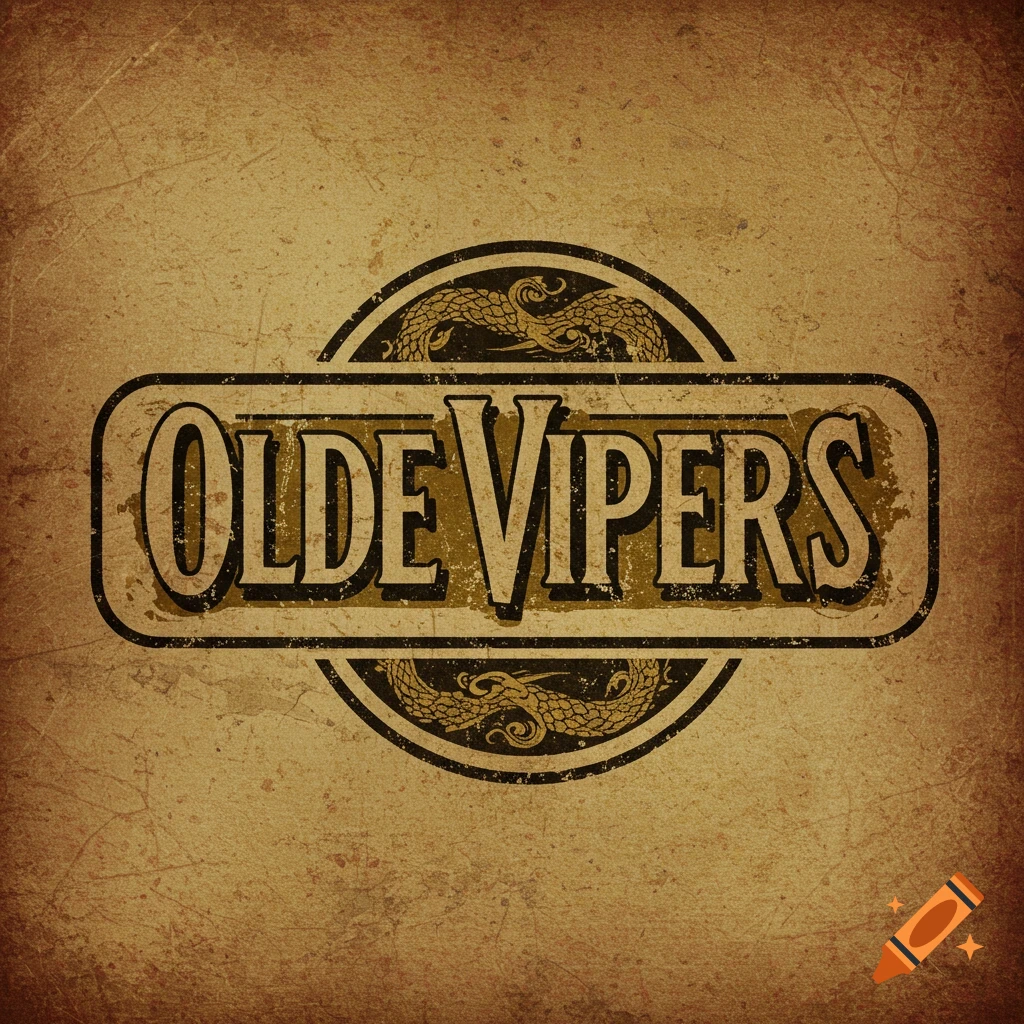 A faded, vintage-style logo with the text "OLDE VIPERS" and two intertwined snakes.