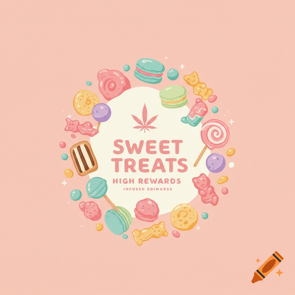 sweet-treats-high-rewards-edibles-business-logo-with-pastel-colors-on