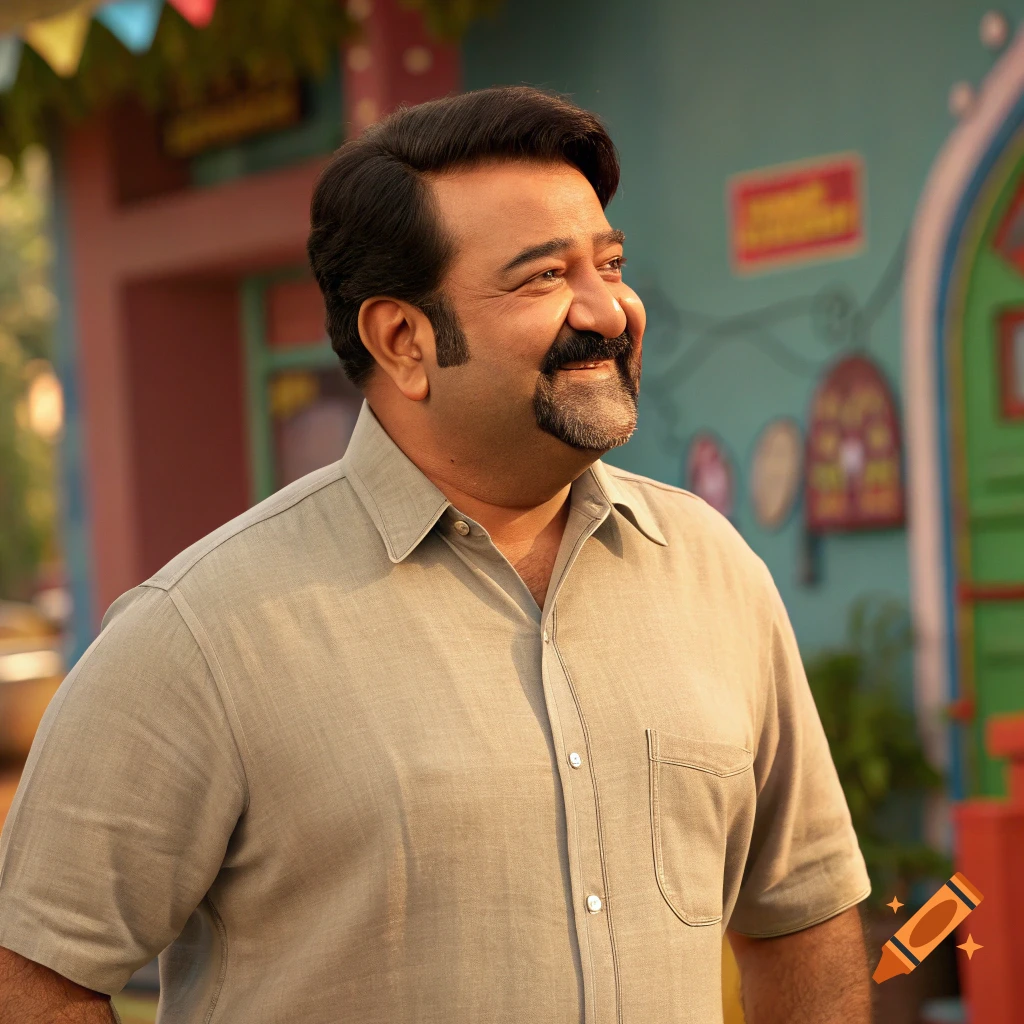 A smiling man with a mustache and beard wears a light shirt, looking right against a colorful background.