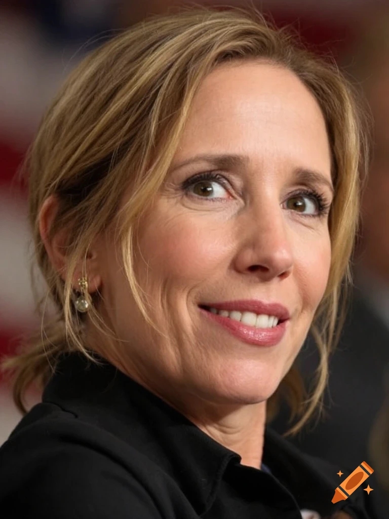 Close-up portrait of a woman smiling.