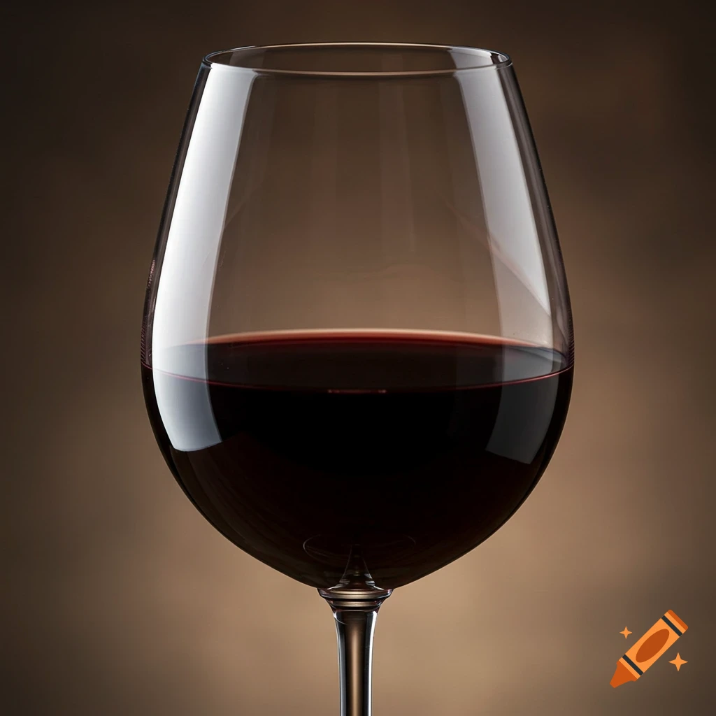 A close-up of a glass of red wine