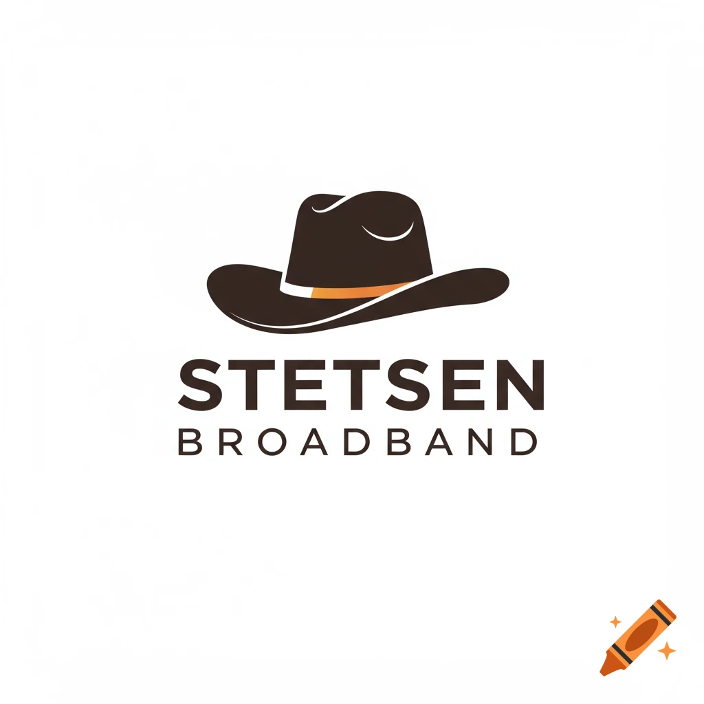 Logo with a brown Stetson hat and text 'STETSEN BROADBAND'