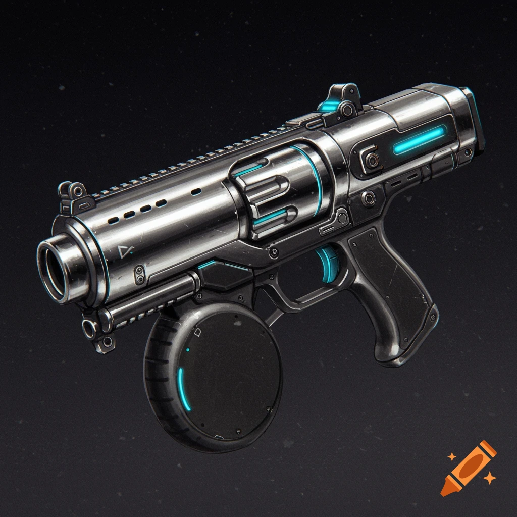 A futuristic raygun weapon.