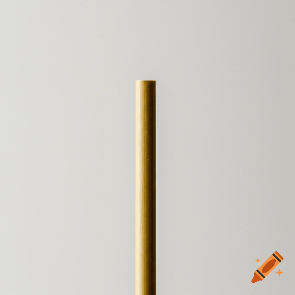 A gold vertical tube on a white background.