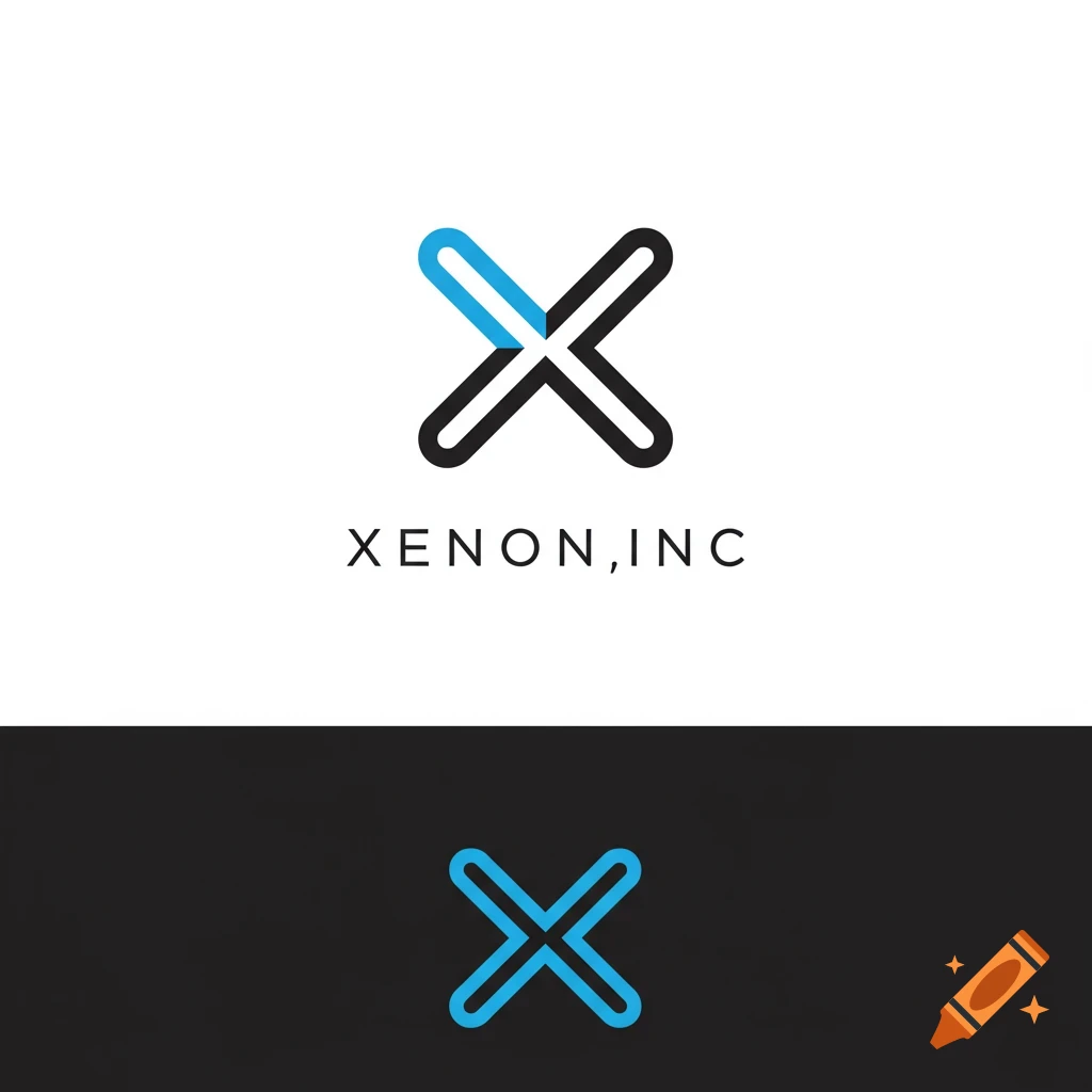 Logo with a blue and black X symbol and the text XENON, INC.