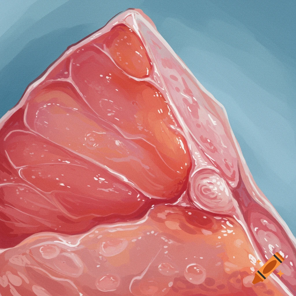 Close-up illustration of raw meat texture