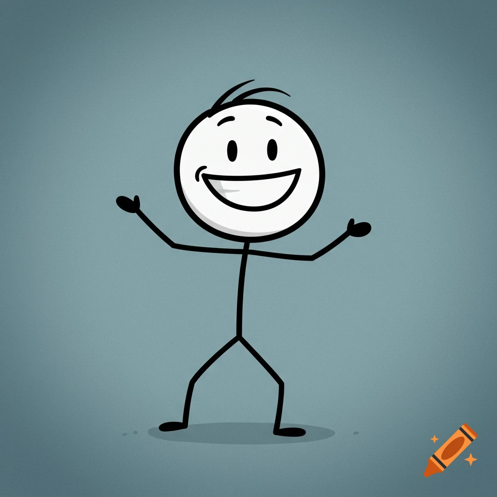 A smiling stick figure drawing.