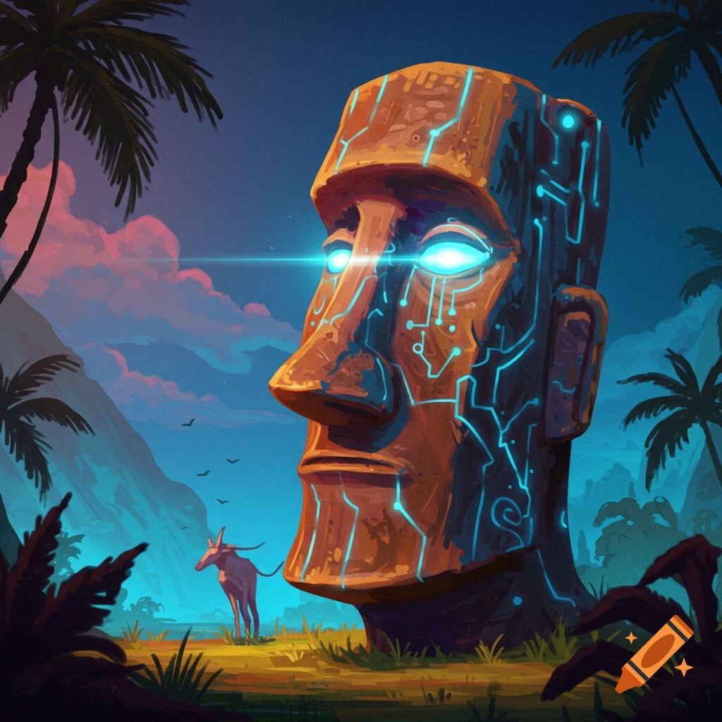 Moai Statue created on Craiyon
