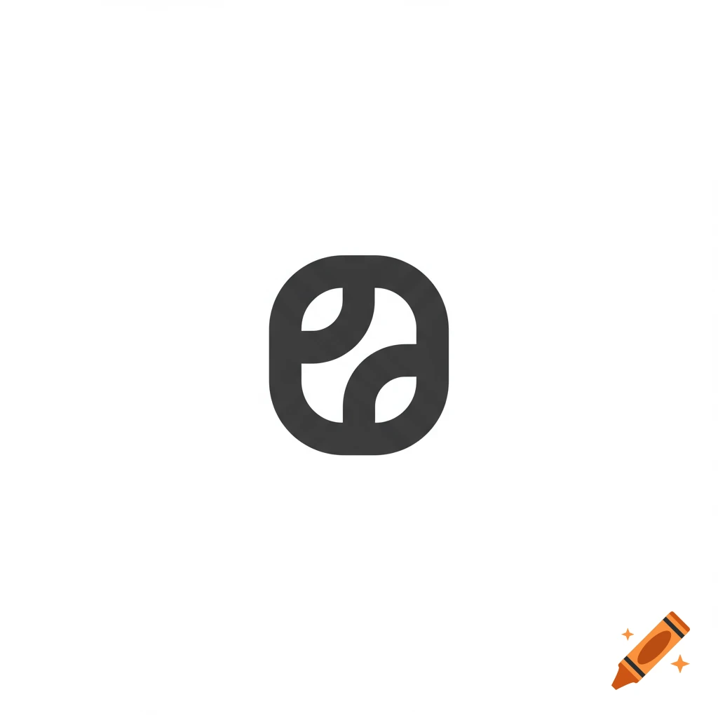A dark gray abstract logo symbol on a white background.