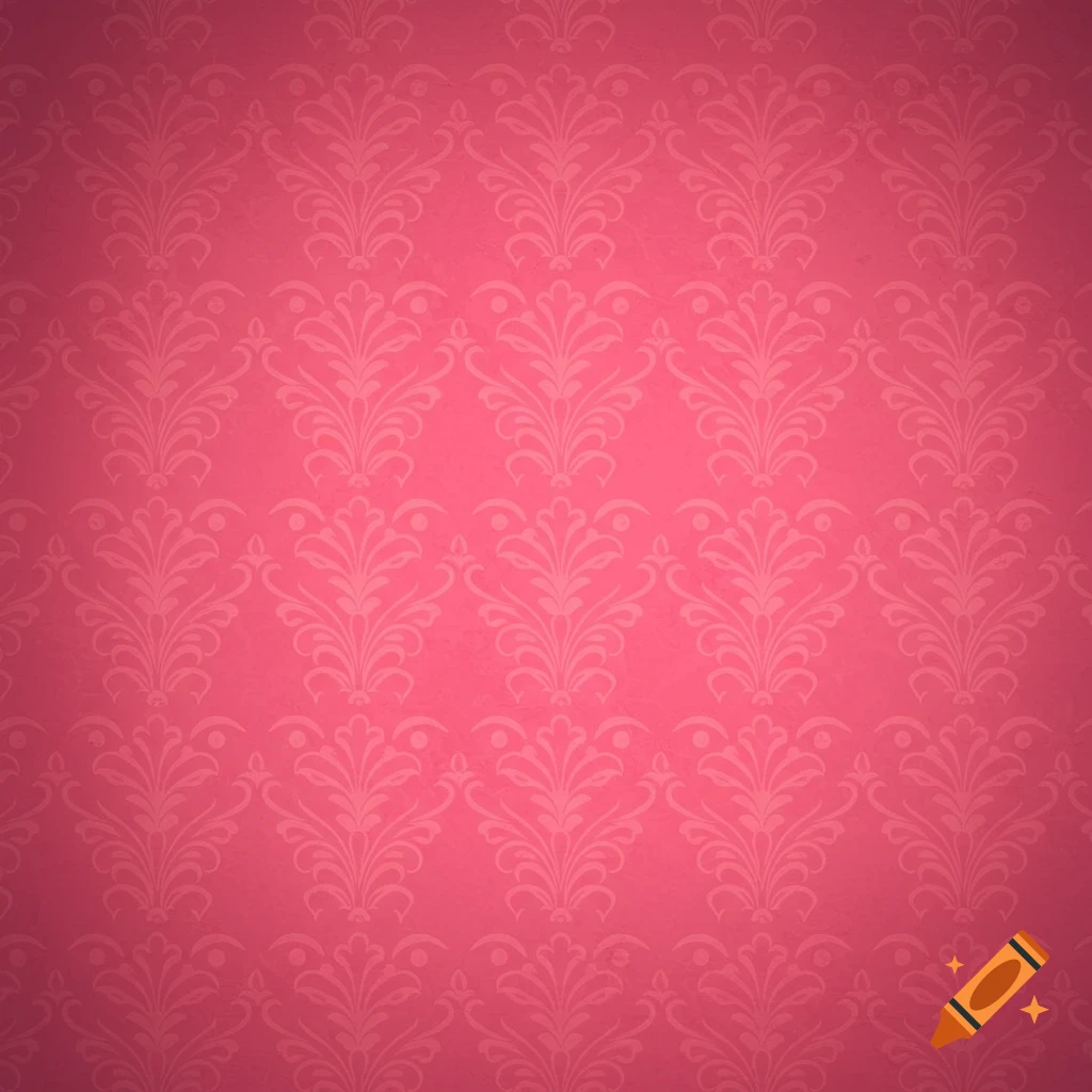 Pink background with a decorative damask pattern