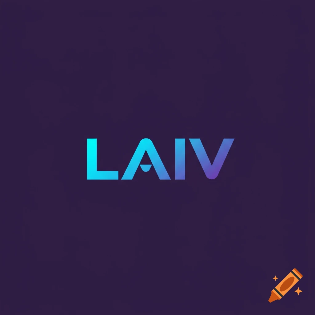 Logo with LAIV text in blue and purple gradient on dark background.
