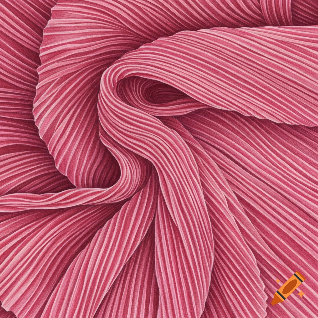 Close-up of pink pleated fabric
