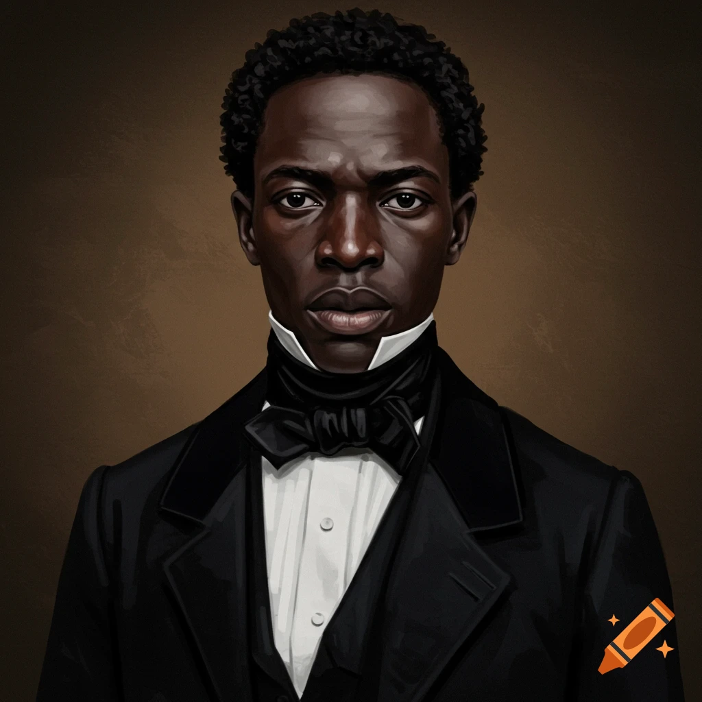 Portrait of a man in a black suit, white shirt, and black bow tie