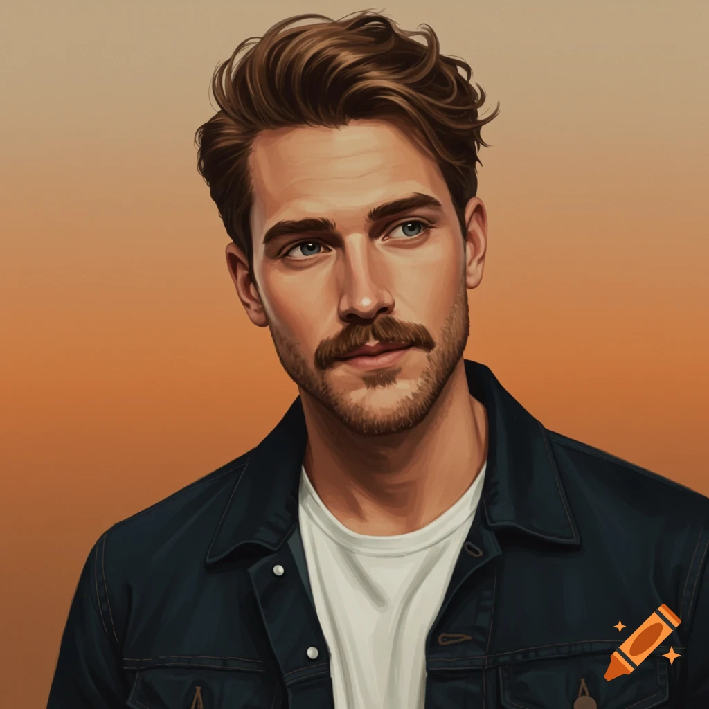 Portrait of a man with a mustache and beard wearing a dark jacket over a white shirt.
