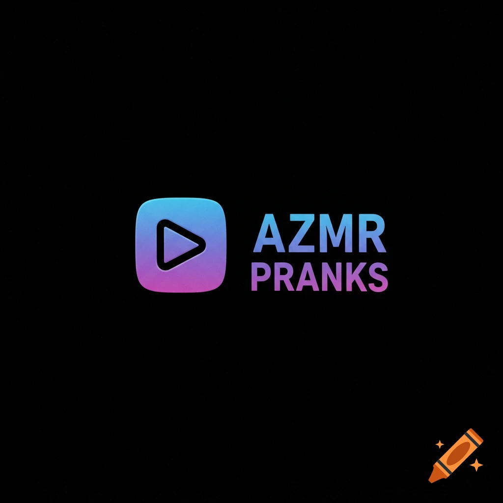 A stylized play button logo with gradient colors next to the text 'AZMR PRANKS' on a black background.