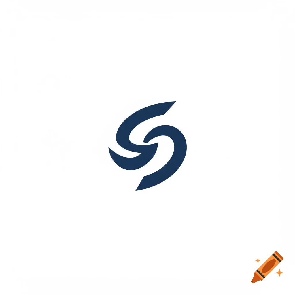 Abstract blue logo on white background