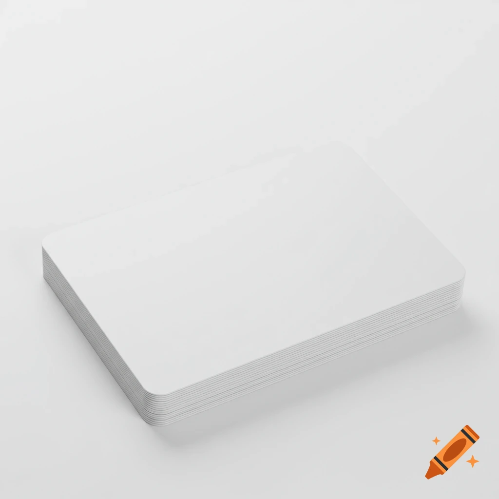 A stack of blank white cards.