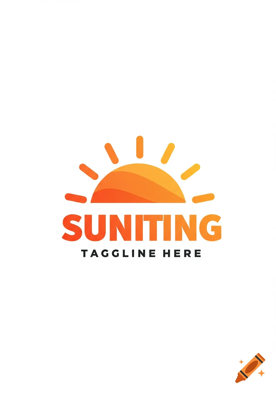 Logo with an orange sun symbol and the text UNITING TAGGLINE HERE