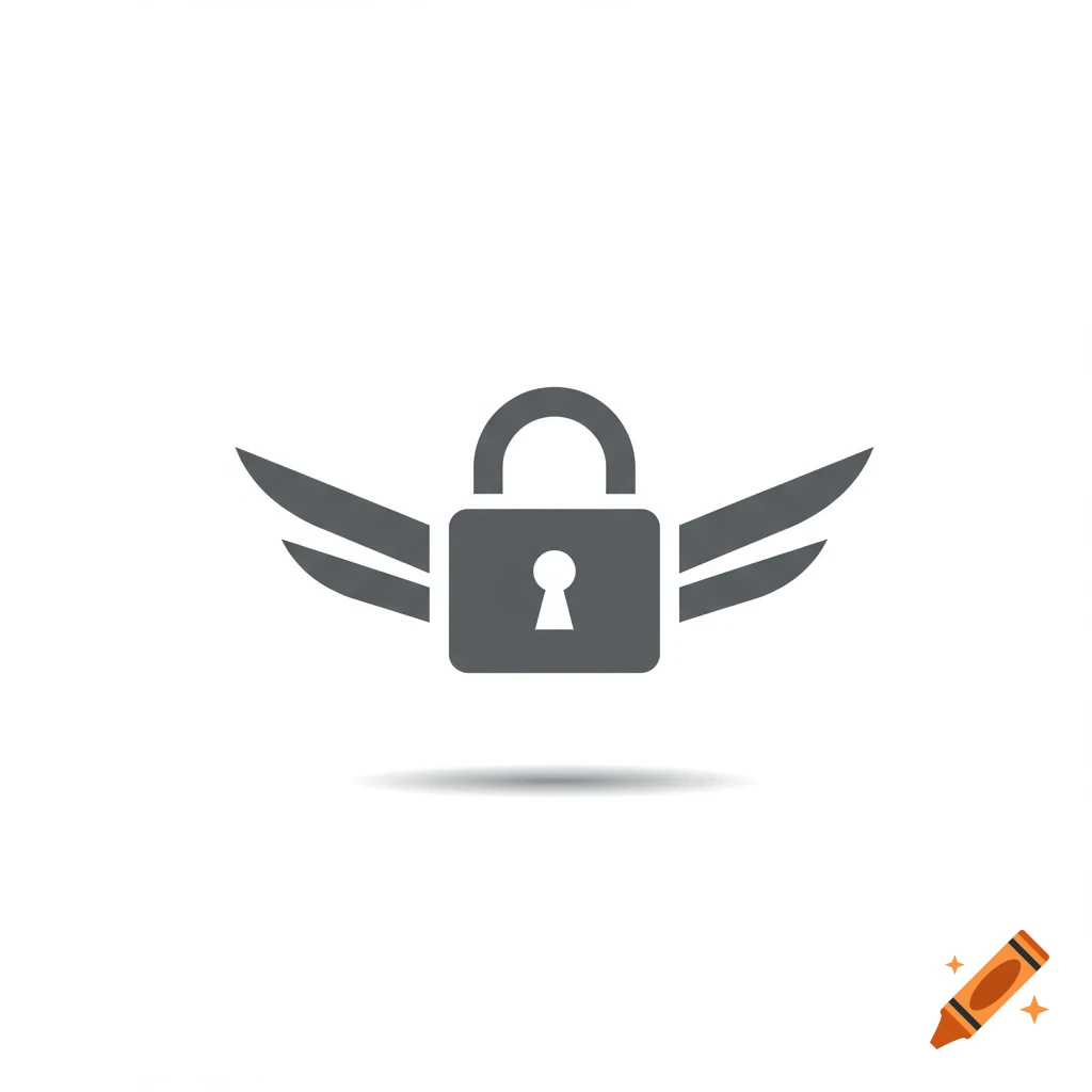 A grey lock with wings.