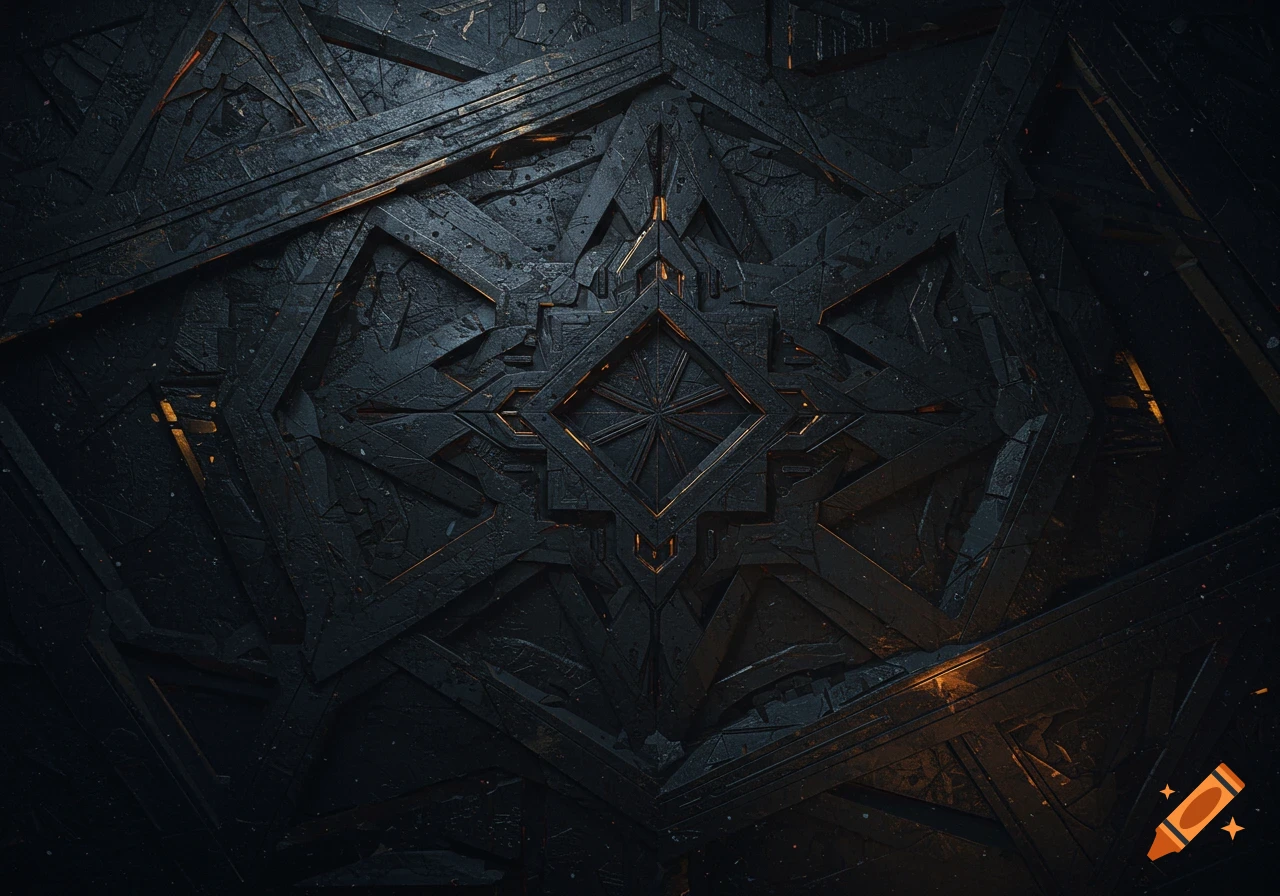 Dark metallic texture with complex geometric pattern