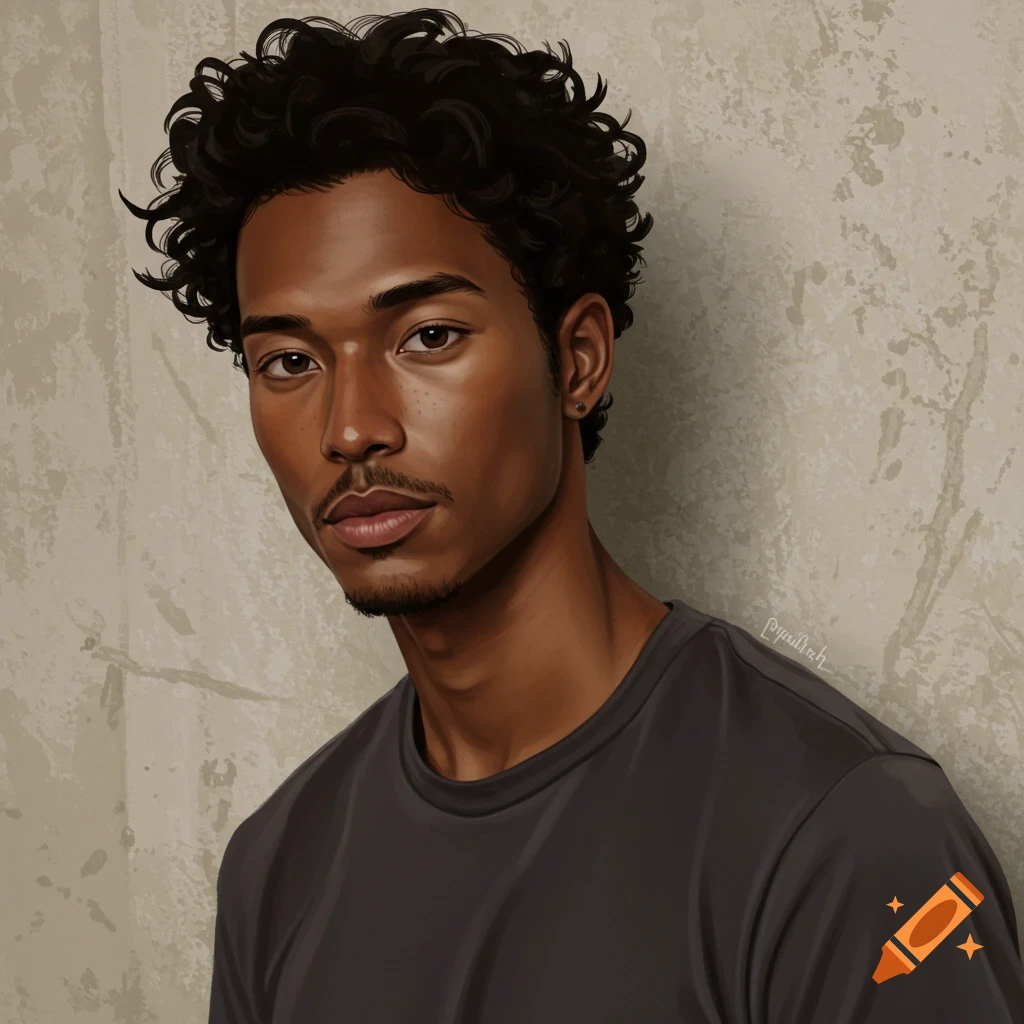 A young man with curly hair.