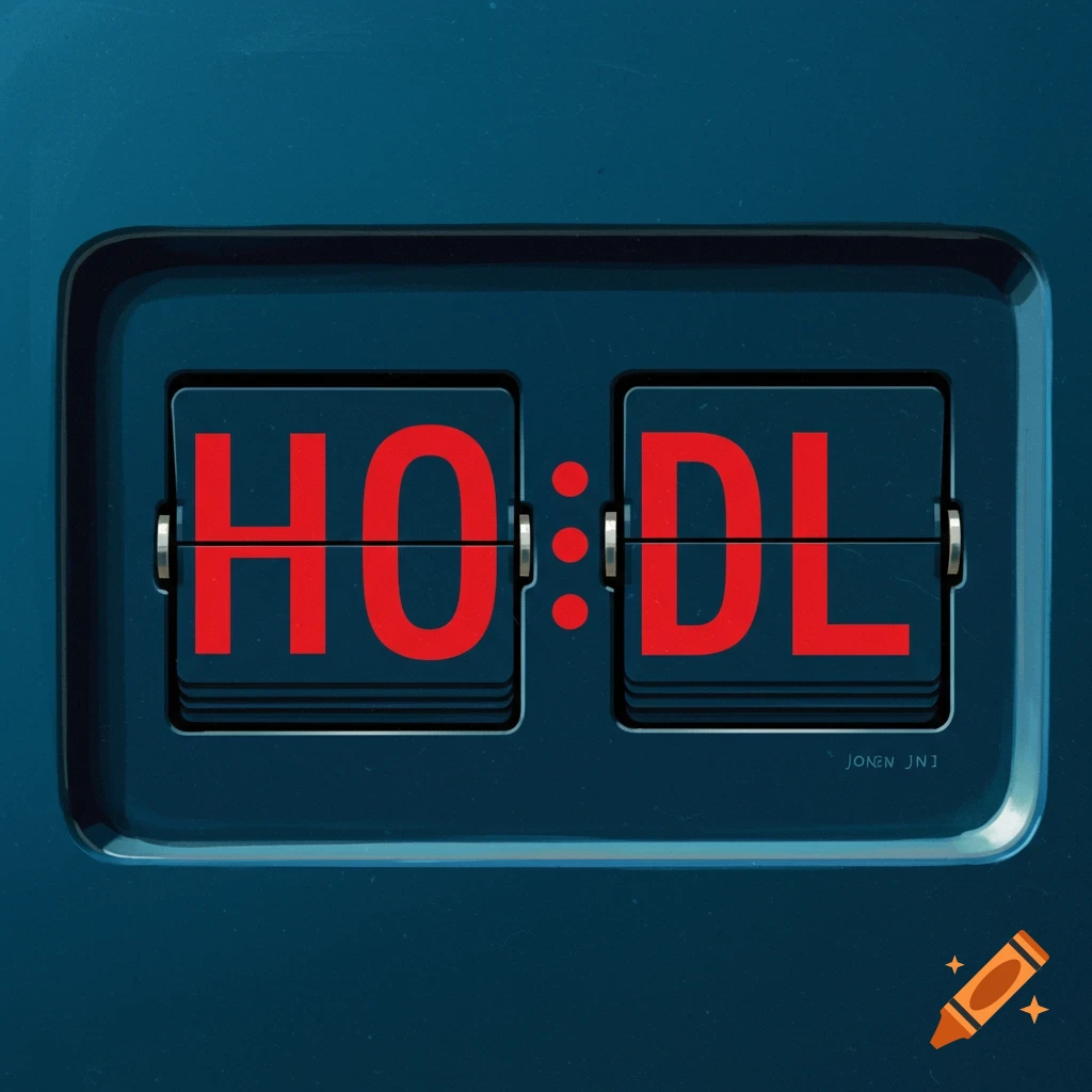 A retro flip digit clock displaying the red letters HO:DL.