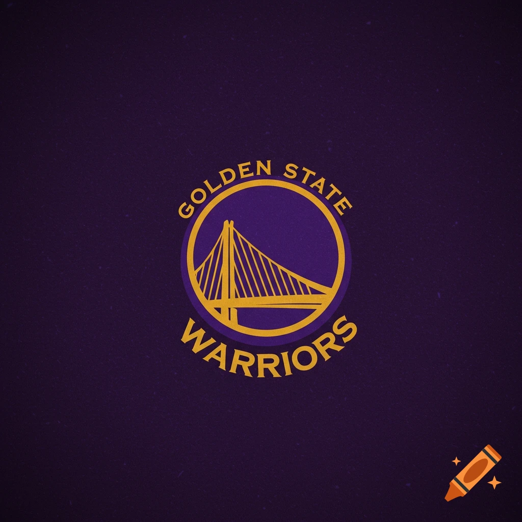 Golden State Warriors logo on a purple background