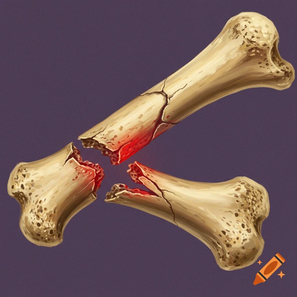 Illustration of two broken bones