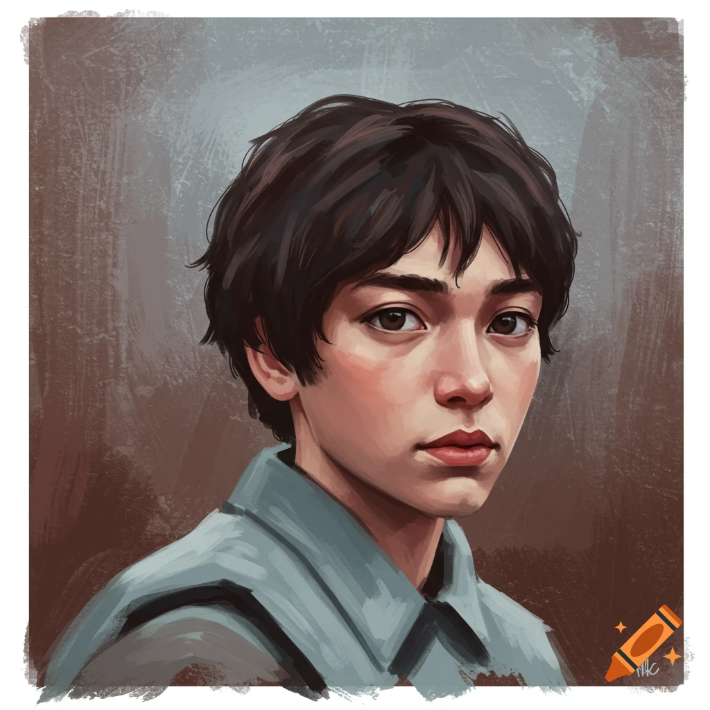 A portrait of a person with short brown hair wearing a blue shirt.