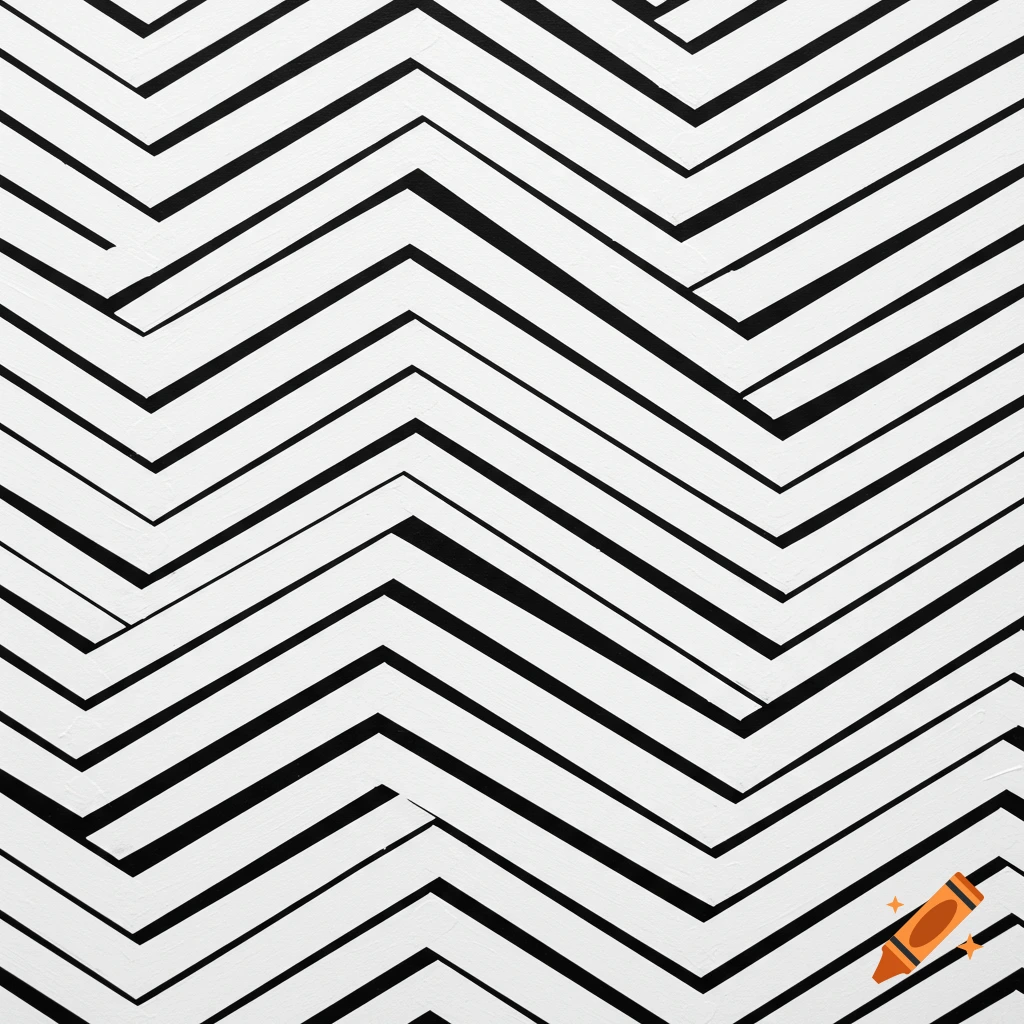 A black and white geometric pattern of overlapping zigzag lines.