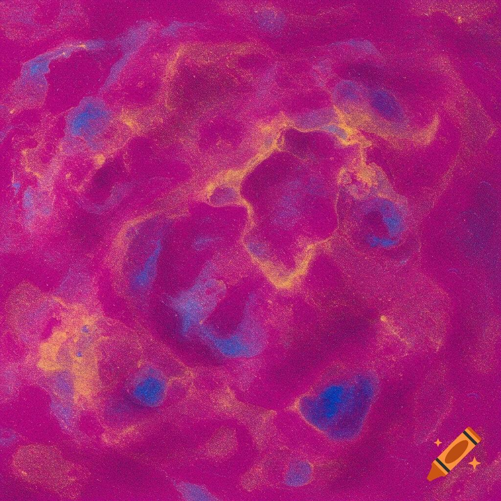 Abstract swirling pattern of magenta, gold, and blue colors.