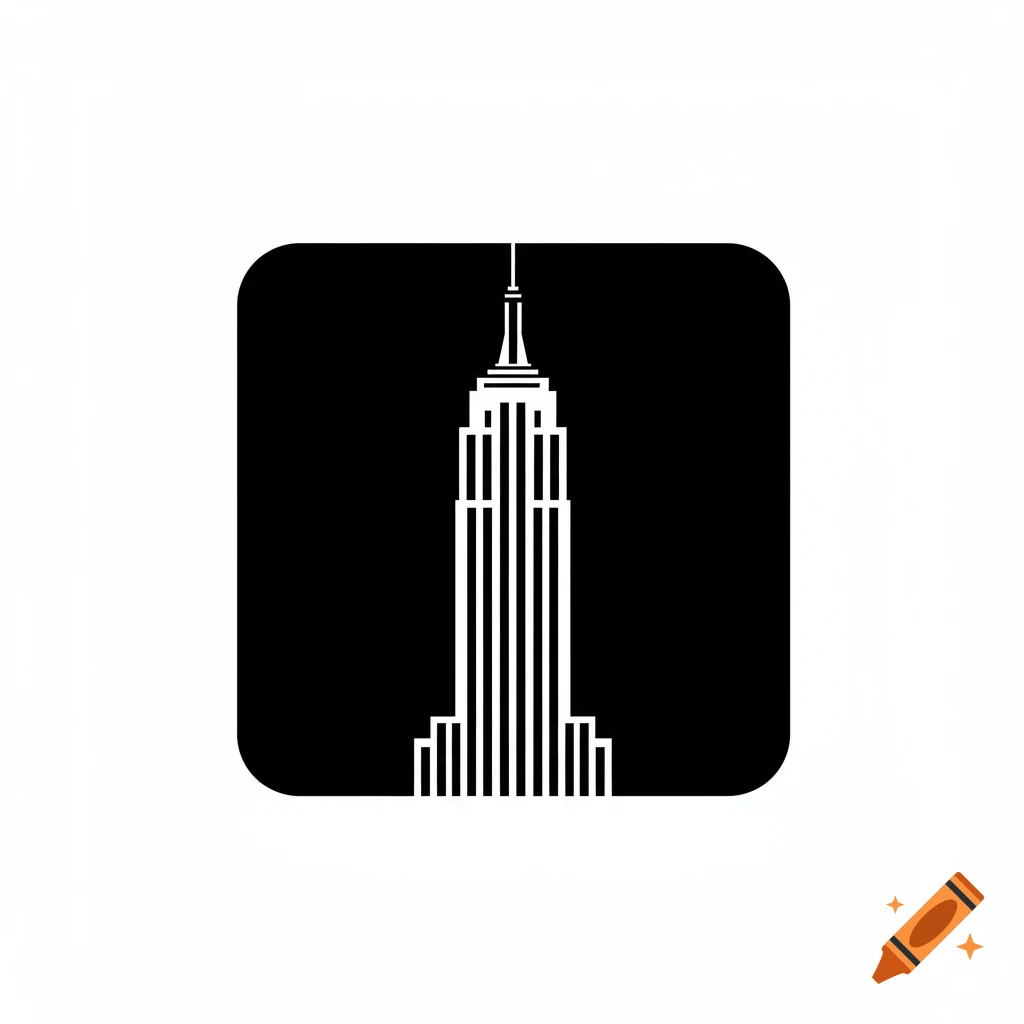 Black and white logo icon of the Empire State Building in a rounded square.
