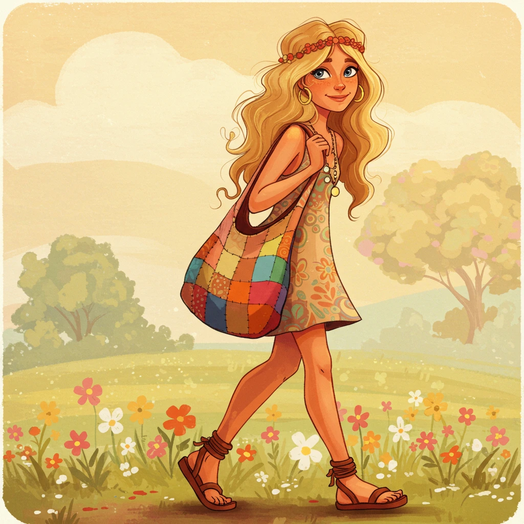 retro hippy lady