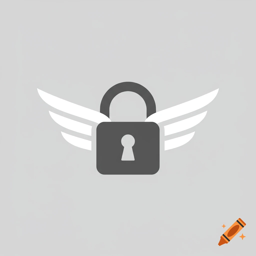 A grey lock with white wings.