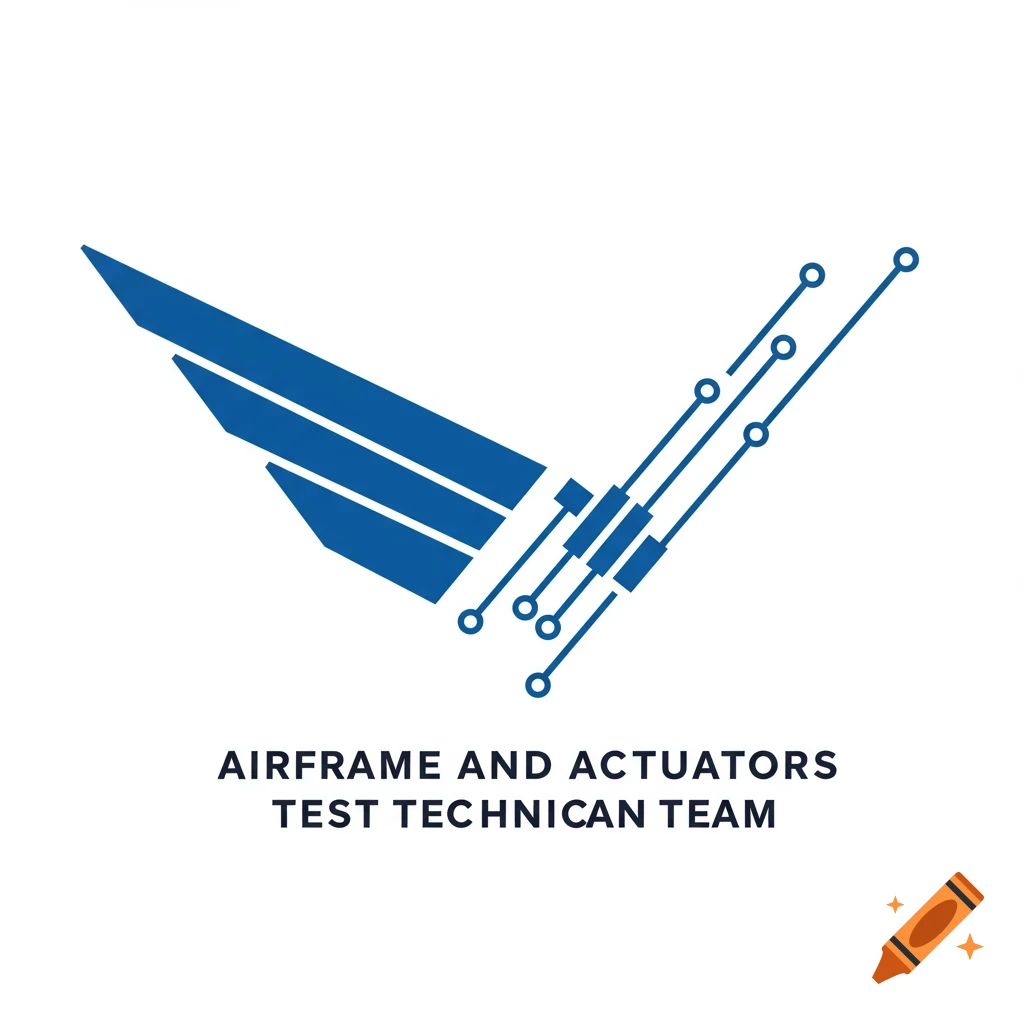 Blue abstract logo combining wing and circuit board elements with text below.