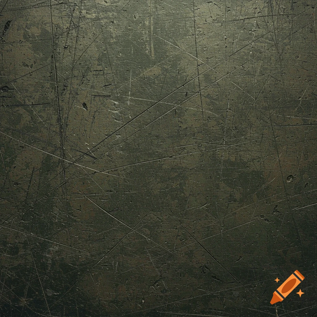 Close-up of a dark, heavily scratched surface texture.