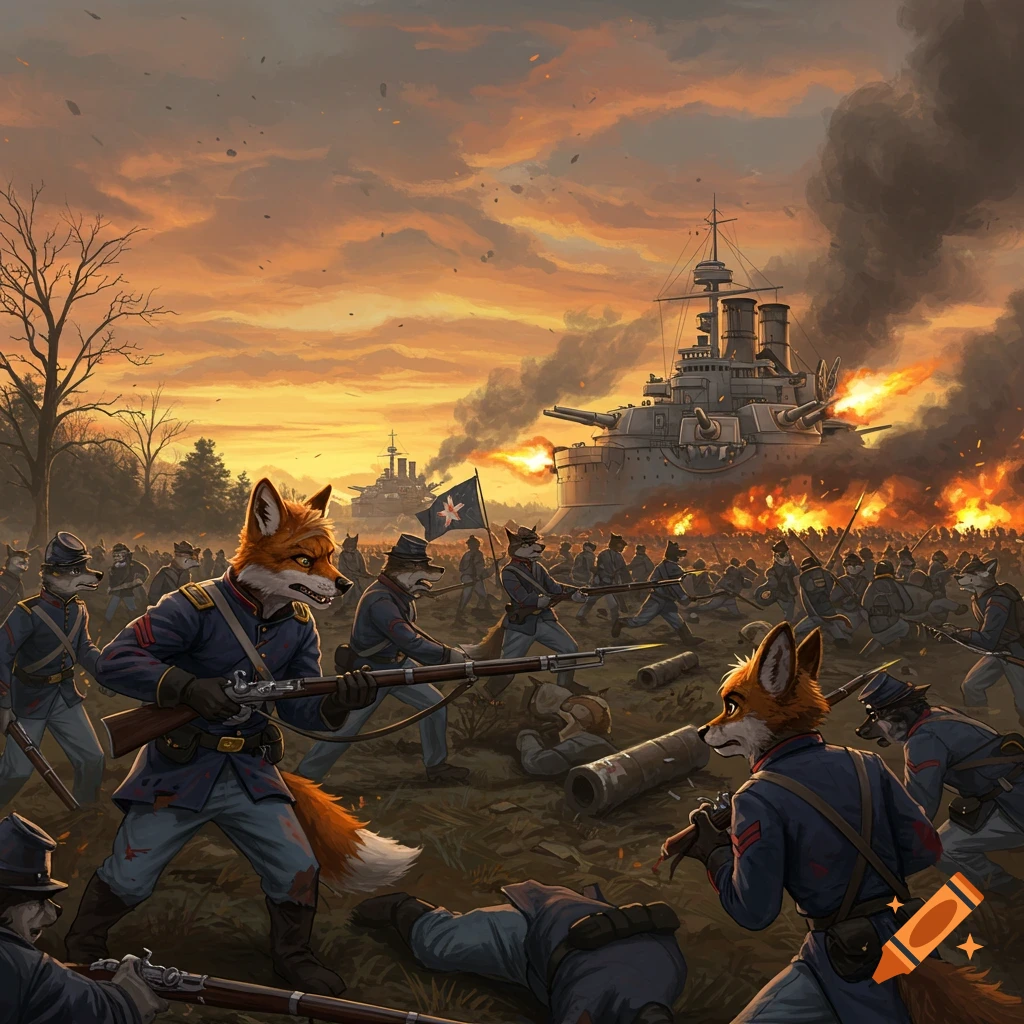 War Illustration created on Craiyon