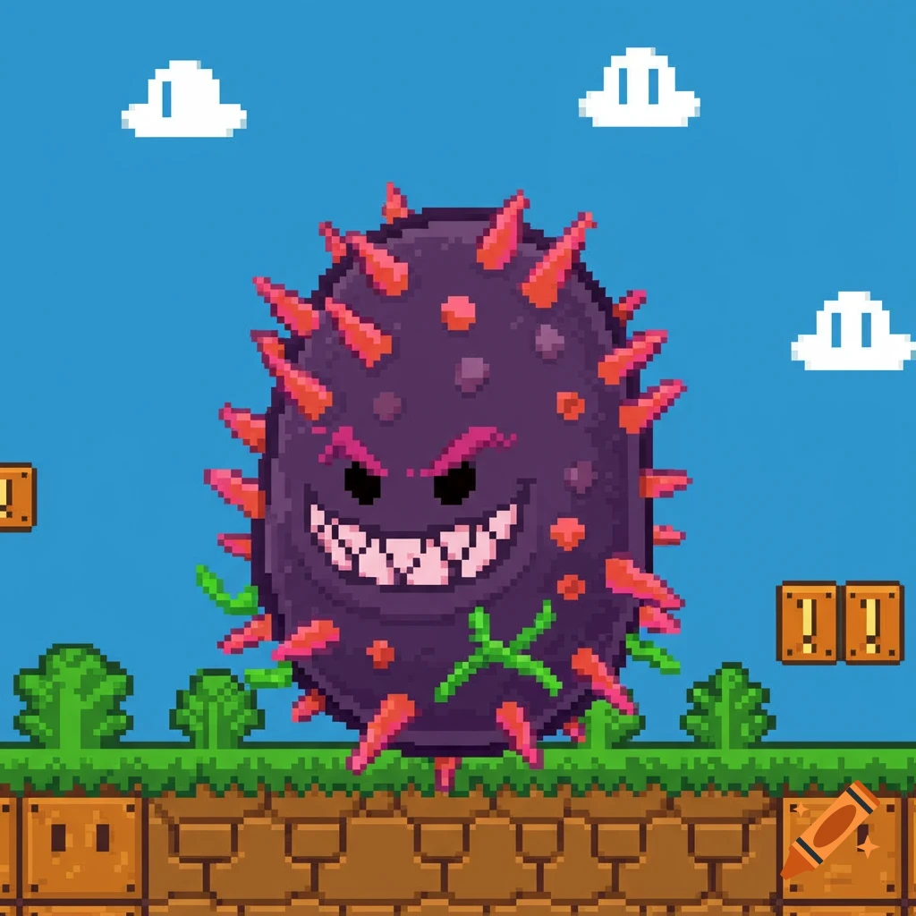Neisseria meningitidis as super mario pixel art on craiyon