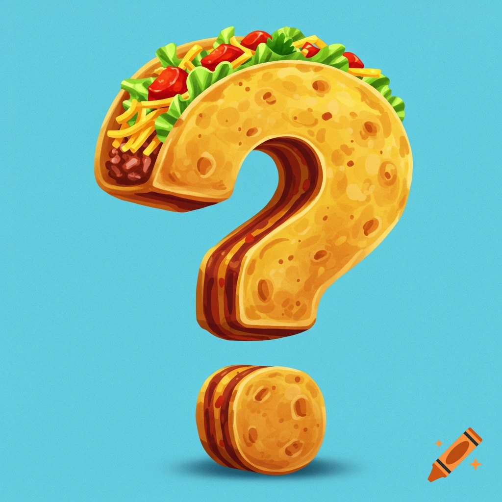 Taco-themed question mark on Craiyon