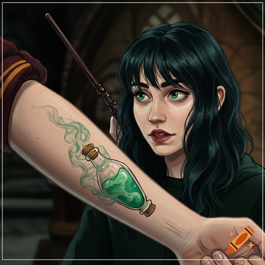  Anime style shoulder tattoo featuring characters and symbols from ...