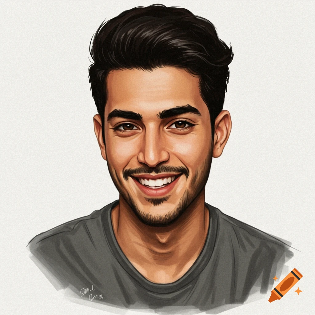 Stylized portrait of a smiling man