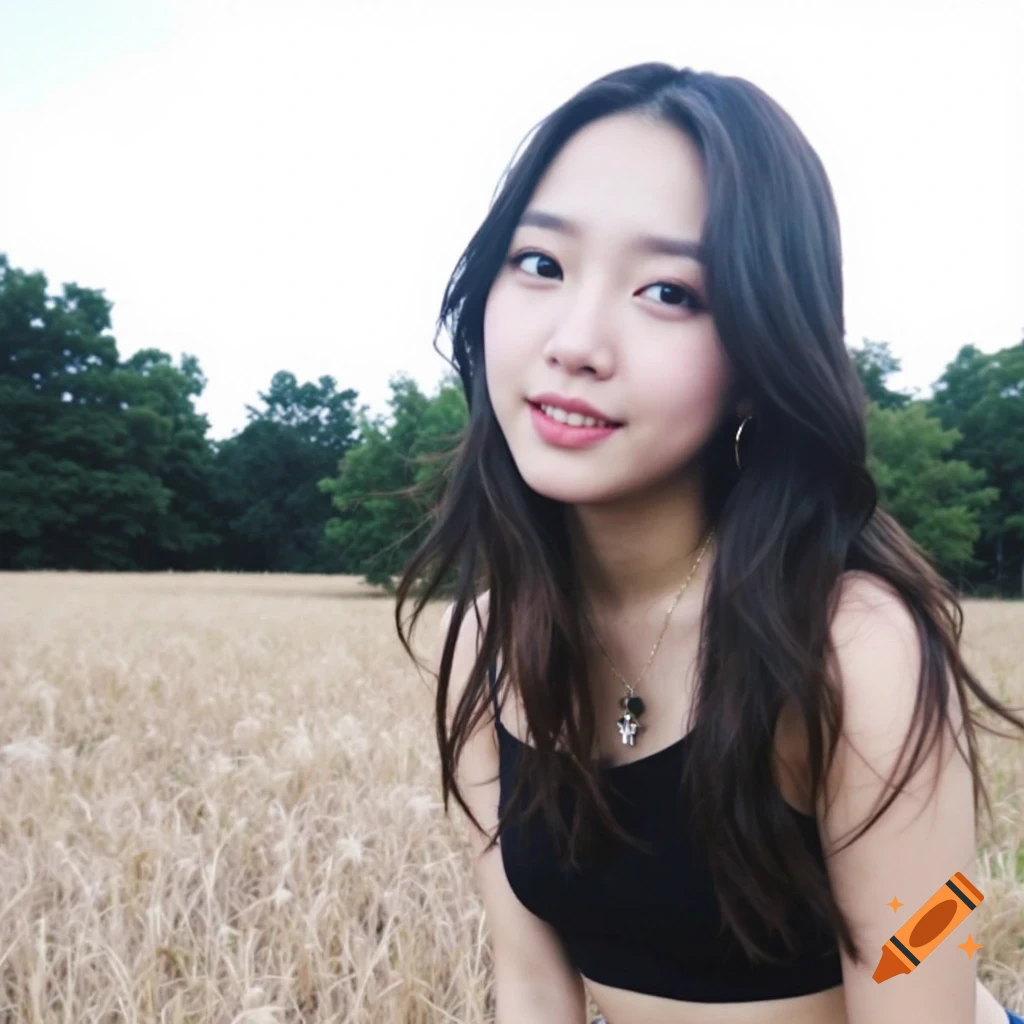 A young woman smiles in a field of tall grass.