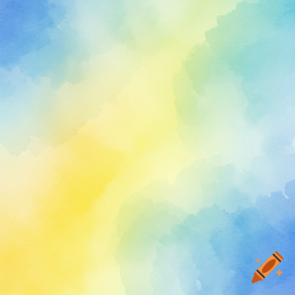 Watercolor background blending blue and yellow shades