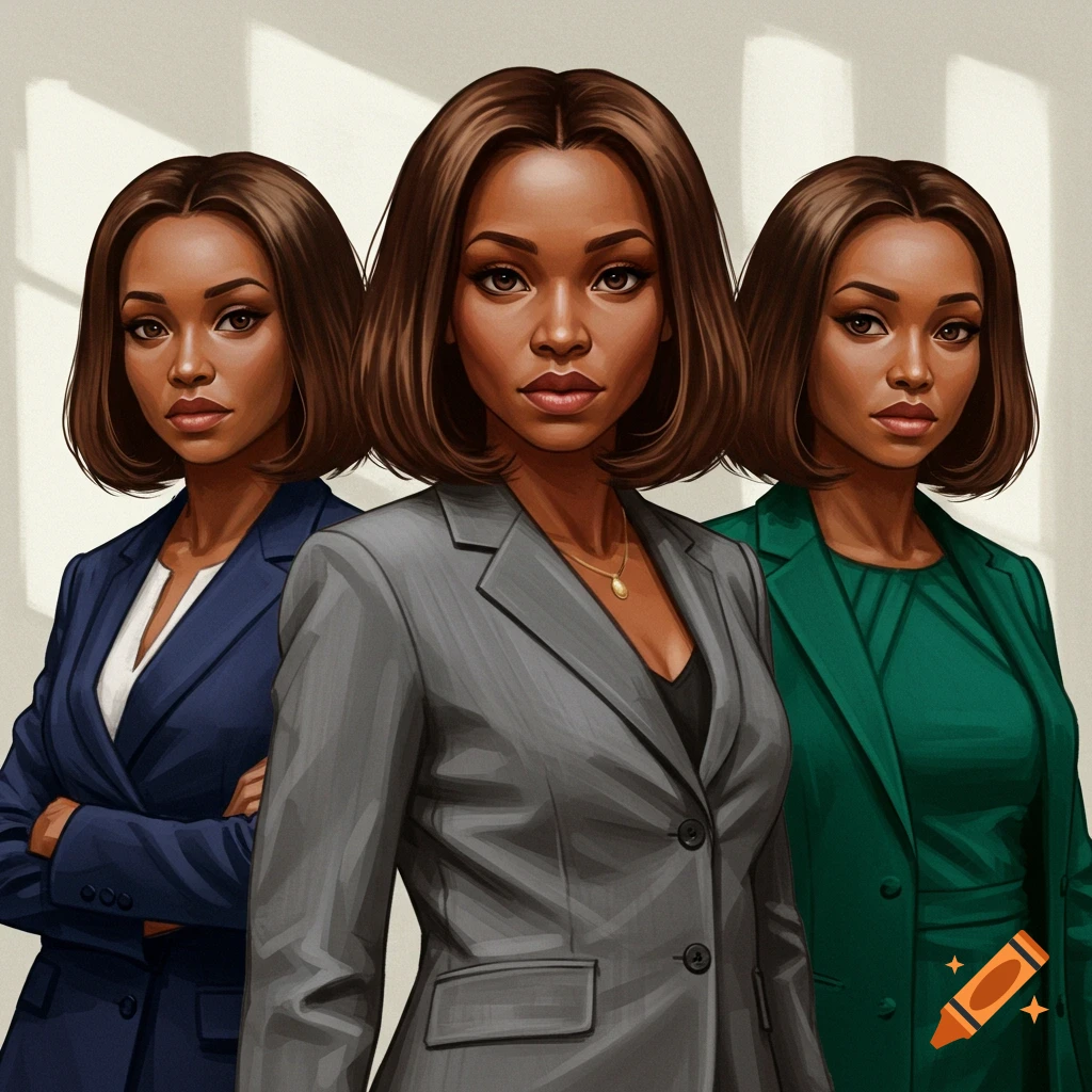 Illustration of three women in business suits