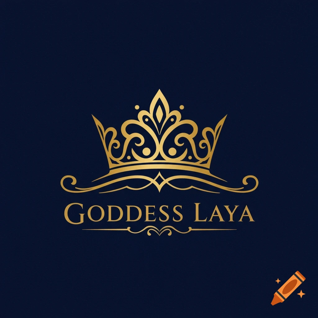 Gold crown logo with the text GODDESS LAYA