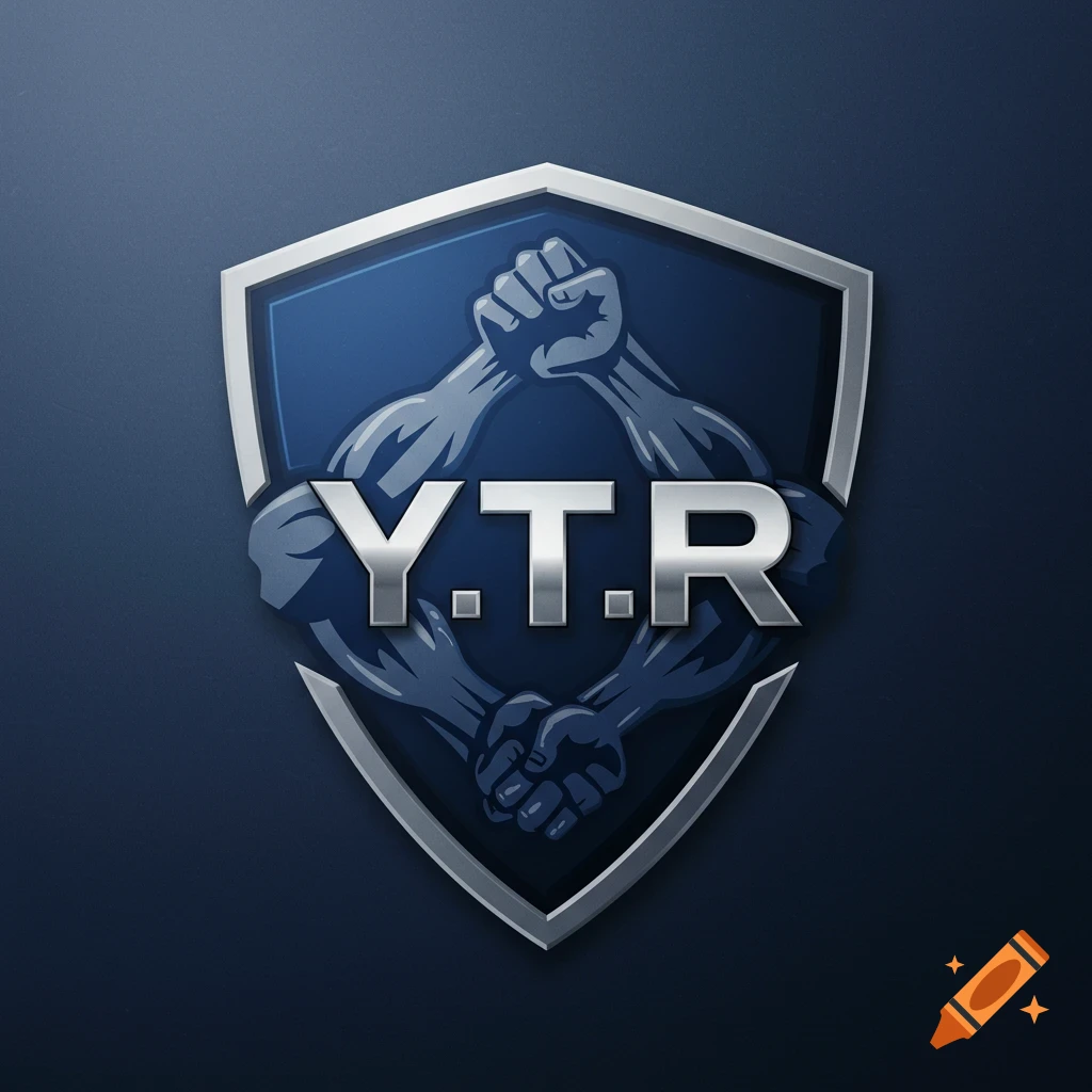 A logo featuring stylized arms gripping each other inside a shield, with the letters Y.T.R. in the center.
