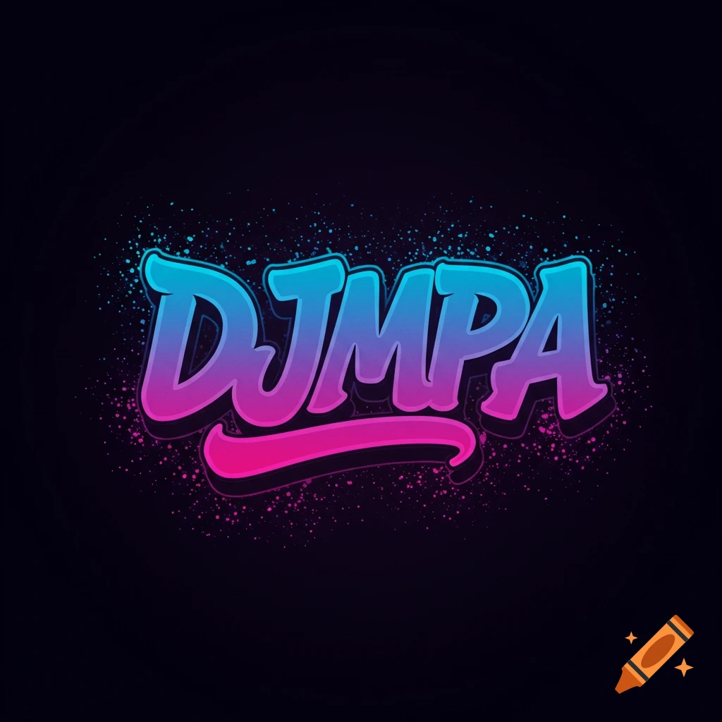 Logo with the text DJMPA in a blue and pink gradient style.