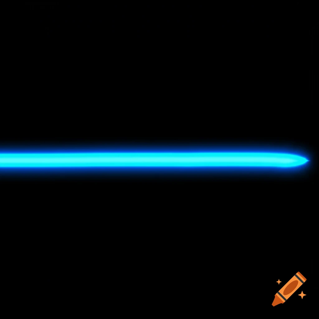 A bright blue glowing line on a black background